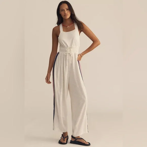 Anthropologie Daily Practice Relaxed Colorblock Jumpsuit Casual Lightweight XS - Picture 1 of 14